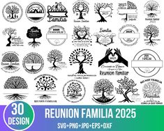 the reunion family tree is shown in this graphic file, which includes several different generations