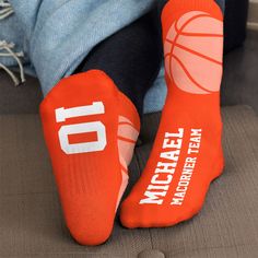 Elevate the game for basketball enthusiasts with our Basketball Personalized Knee High Socks. These socks seamlessly blend comfort and style, featuring a knee-high design that showcases the passion for the sport. Crafted for basketball lovers, these socks can be personalized, making them a unique and thoughtful gift choice. Whether for on-court performance or off-court flair, these socks are a slam dunk present for those who live and breathe basketball.MESSAGE: Basketball. PRODUCT DETAILS: Mater Sporty Socks For Sports Events, Breathable Sporty Socks For Sports Events, Comfortable Sports Socks With Letter Print, Breathable Sports Socks For Sports Season, Breathable Comfortable Socks For Sports Events, Comfortable Sweat-resistant Socks For Sports, Sock Crafts, Sock Game, Luggage Covers