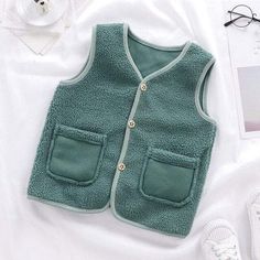 Boy's Clothing fruit green / 130 cm Autumn Winter Brushed Cardigan Toddler Outerwear, Cozy Vest, Fleece Patterns, Sleeveless Sweater Vest, Vest Designs, Crochet Cardigan Pattern, Baby Cardigan, Cardigan Pattern, Fleece Vest