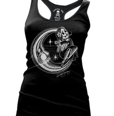 Get your hands on the luna women's gothic racer back tank top and make a statement. with its unique style and design, this tank top is perfect for any occasion. show off your gothic style with this racer back tank top, available in sizes xs-xl. Queen Of The Sea, Inked Shop, Black Tank Top Women, Summer Goth, Print Tank, Printed Tank Tops, Racer Back, Racerback Tank Top, Womens Tank