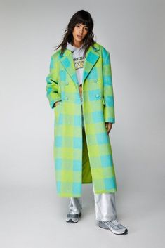 #ad Great Shopping Nastygal Green Wool Look Coat Womens Casual Jackets & Coats, Fashion Womens Jackets Green Plaid Coat, Coat Classic, Check Coat, Longline Coat, Checked Scarf, Plaid Coat, Green Coat, Plaid Blazer, Green Plaid