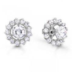 Discover elegance with our New Ladies Diamond Studs with Jackets at HarryChadEnt.com. These dazzling earrings boast a total of 3.05 carats, featuring a 0.75 carat round diamond as the center stone in a secure prong setting. The sidestones, also round-shaped, are delicately set in prongs, enhancing the beauty of these White Gold studs. Shipping within 14 to 21 business days. Perfect for the modern, sophisticated woman. Dazzling Formal Cluster Earrings With Halo Setting, Dazzling Cluster Earrings With Halo Setting For Formal Events, Formal Diamond White Cluster Earrings With Halo Design, Dazzling Halo Diamond Earrings For Formal Occasions, Dazzling Round Bridal Earrings With Halo Setting, Formal White Halo Cluster Earrings, Dazzling Diamond Earrings With Halo Setting For Formal, Dazzling Diamond Earrings With Halo Setting For Formal Occasions, Round Brilliant Cut Cluster Earrings For Formal Events