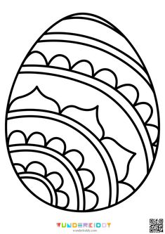 an easter egg coloring page for kids