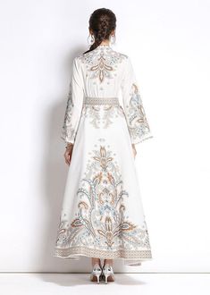 Elegant White Embroidered Patchwork Cotton Extra Large Hem Long Dresses Flare SleeveFabric: Cotton BlendedSize & Fit:Fit: This garment fits true to size.Length: Size S measures 56.16"from shoulder to hemBust: Great for any cup size. Waist: Loose Fit. Comfortable room throughout midsection.Hip: Loose Fit - room for hips.Hand Wash Cold. White Patchwork Maxi Dress, White V-neck Dress With Patchwork, Spring White Maxi Dress With Patchwork, White Patchwork Maxi Dress For Spring, Spring White Patchwork Maxi Dress, White Maxi Dress With Patchwork, White Long Sleeve Maxi Dress With Patchwork, White Long Sleeve Patchwork Maxi Dress, White Bohemian Patchwork Dress