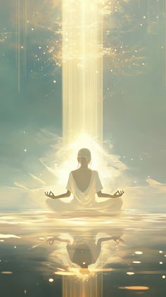 This serene image of a meditative figure bathed in radiant light, sitting in the lotus position, embodies the power of stillness and spiritual connection. ✨ The gentle glow from above reflects a deep sense of peace, clarity, and divine energy flowing through the practice of mindfulness. Let this beautiful visual inspire your meditation journey, guiding you to connect with the light within and find inner calm. Perfect for those seeking spiritual alignment and mindful reflection. 🌿💫 Universe Videos, Spiritual Alignment, Meditation Spirituality, Spiritual Wallpaper, Divine Energy, Visual Board, Spirited Art, The Lotus, Spiritual Connection