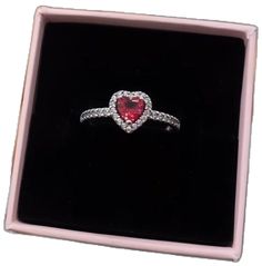 Valentine's Day Red Heart Ring, Red Heart Cut Ring, Pandora Rings Heart, Pandora Princess, Diamond Bubble Ring, Pandora Jewelry Rings, Crown Ring Princess, Pandora Pink, Pandora Heart