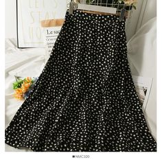 Size: one size Fabric: other Color: black, coffee, apricot, yellow, orange Hong Kong Style, Retro Floral, Black Coffee, Yellow Orange, Style Retro, A Line Skirt, Medium Length, A Line Skirts, Apricot