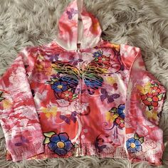 Beautiful Nwts Y2k Sequined Butterfly Hoodie!!!! Fuchsia With A Bigggg Rainbow Butterfly On The Front & Back Surrounded By Smaller & Medium Sized Butterfly Every Which Way U Lqqk! Sequin Trimmed Sleeves! Butterfly Are Even Flying About The Hood. Final Price. Will Fit Girl's 14/16 And Women's Xs- Fits Me Perfect! I'm 98/5'0 Pink Long Sleeve Y2k Sweatshirt, Y2k Long Sleeve Sweatshirt For Spring, Y2k Long Sleeve Spring Sweatshirt, Y2k Hooded Top For Spring, Y2k Hooded Spring Tops, Pink Y2k Hoodie For Fall, Pink Y2k Tops For Winter, Pink Y2k Style Hoodie For Fall, Pink Y2k Winter Tops