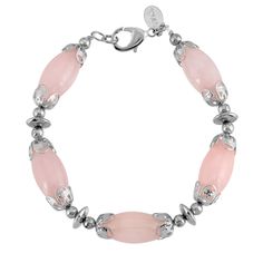 Rose Quartz Barrell Semi Precious Gemstone Bead Bracelet Rose Quartz Bracelet Beads, Rose Quartz Jewelry, 1928 Jewelry, Vintage Inspired Jewelry, Beads Bracelet Design, Rose Quartz Beads, Quartz Jewelry, Semi Precious Beads, Gemstone Beaded Bracelets