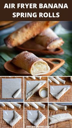 how to make air fryer banana spring rolls - step by step instructions and pictures