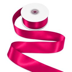 pink satin ribbon on white background