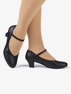 Womens 2" T-Strap Character Shoes - Character Shoes | Theatricals T3300 | DiscountDance.com Jazz Shoes, Discount Dance, Cuban Heels, Street Shoes, Black Characters, Unisex Shoes, Girls Characters, Sun Tan, Dance Wear