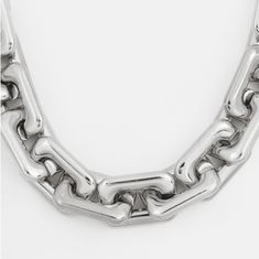 Exaggerated Square Chunky Chain Necklace in Silver - Granola Child Chunky Chain Necklace, Chunky Chain Necklaces, Silver Chain Bracelet, Chain Design, Small Accessories, Bold Fashion, Modern Jewelry, Womens Bracelets, Chain Bracelet