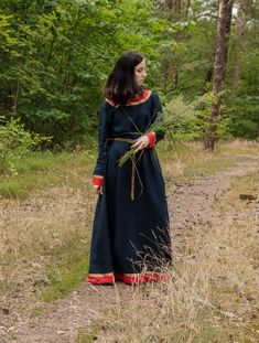 "Early Medieval linen dress is universal for the Vikings and Slavs or any others reenactors. Based on medieval iconography and archaeological finds from Europe. The dress has 2 gores on both sides. Tapered sleeves, loose and comfortable. The dress is decorated at the neckline, at the bottom and on the cuffs by the decorative linen hems with silk stripes. The historical pattern is an important element in playing historical realities. ----------------------------------------------------------- FAB Medieval Style Linen Dress For Larp, Medieval Linen Dress For Larp And Medieval Festivals, Medieval Linen Dress For Larp And Festivals, Medieval Long Sleeve Linen Dress For Larp, Peasant Style Medieval Linen Dress For Larp, Peasant Style Linen Medieval Dress For Larp, Peasant Style Historical Dress For Medieval Festivals, Viking Costume Dress For Medieval Festivals, Peasant Style Dress For Medieval Festivals