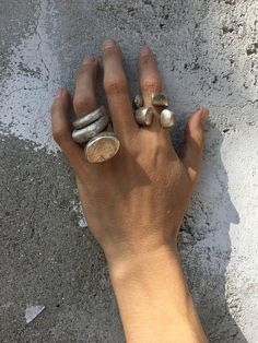 Dope Jewelry, Chunky Rings, Funky Jewelry, Jewelry Lookbook, Silver Jewelry Handmade, Jewelry Inspo, Modern Jewelry, In The Middle, The Middle