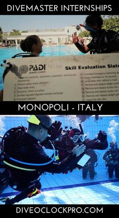 PADI OPEN WATER TO DIVEMASTER INTERNSHIP PACKAGE Plus - Monopoli - Italy Monopoli Italy, Italy Culture, Skin Diving