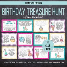 the birthday treasure hunt is available for everyone to use