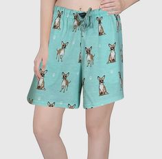 COMFIES Ladies LOUNGE PJ SHORTS By E&S PETS CHIHUAHUA Dog DRAWSTRING WAIST With POCKETS 60% Cotton, 40% Polyester Machine Wash, Tumble Dry ***THIS ITEM IS NOT RETURNABLE*** Printed Short Bottoms For Loungewear, Printed Short Length Loungewear Bottoms, Printed Short Loungewear Bottoms, Comfortable Pajama Shorts With Built-in Shorts For Sleep, Summer Moisture-wicking Pajama Shorts, Casual Sleepwear With Built-in Shorts For Relaxation, Ladies Lounge, Spring Sleepwear With Built-in Shorts, Playful Cotton Pajama Shorts With Built-in Shorts