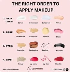 Order To Apply Makeup, Makeup Cantik, Makeup Order, Simple Makeup Tips, Makeup Artist Tips, Makeup Help, Face Makeup Tutorial, Apply Makeup