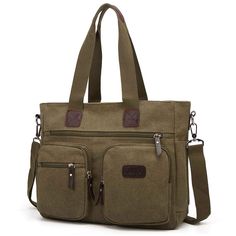 PRICES MAY VARY. MATERIAL: High Quality Canvas CLOSURE: Top Zipper Closure DIMENSIONS: 14.17''(L) x 5.90''(W) x 11.02''(H); double handles with 9.1" drop; adjustable shoulder strap with 35" to 58" drop. POCKETS: 1 Generous main pockets, 1 Tablets pockets, Multi Inner pocket with 1 Key hook. 1 Exterior back wall open pocket, 4 Front pocket, 2 side pockets. FEATURES: Decorative silver-tone hardware, detachable shoulder strap and multi pockets. Easily carry your book, phone, wallet, cosmetic, IPAD, Messenger Tote Bag, Kavu Rope Bag, Business Laptop Bag, Soft Leather Tote, Waterproof Tote, Work Tote Bag, Rope Bag, Bag Suitcase, Purse Crossbody