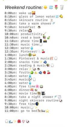 Weekend Routines, Summer Morning Routine, Summer Routine, Morning Routine Productive, Daily Routine Schedule