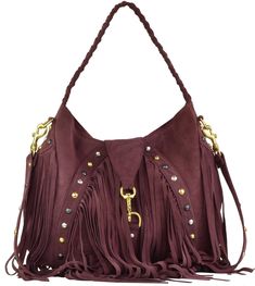 The Jessica tote is one of our best selling bags! A celeb and retailer favorite, this bag has it all! With it's braided top handle and studded messenger strap, plus just the right amount of fringe, this bag is a must have! - Magnetic snap closure - Removable strap - Interior zipper pocket - Silk/satin lining - Suede imported from Italy - Made in USA Measurements Height: 14.5 in / 36.75 cm Width: 17.5 in / 44.5 cm Depth: 6 in / 15.25 cm Drop: 8.5 in / 21.5 cm Chic Fringe Bags For Fall, Luxury Fringe Tote Shoulder Bag, Chic Fringed Crossbody Hobo Bag, Chic Crossbody Hobo Bag With Fringe, Luxury Top Handle Shoulder Bag With Fringe, Trendy Leather Shoulder Bag With Tassels, Chic Fringe Top Handle Shoulder Bag, Luxury Shoulder Bag With Fringe, Everyday Top Handle Fringe Shoulder Bag