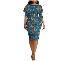 Ankara print half sleeve knee length pencil wax dress Ankara Short Pencil Dress Styles, Ankara Pencil Dress Styles, Ankara Pencil Dress, Wax Dress, Traditional African Clothing, Ankara Dress Styles, African Prom Dresses