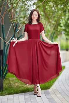 Burgundy bridesmaid dress long, formal gown with sleeves, bridesmaid d – XiaoLizi Gown With Sleeves Bridesmaid, Formal Gowns With Sleeves, Dress Code For Women, Gown With Sleeves, Burgundy Bridesmaid Dress, Dress Long Formal, Women Party Dresses, Long Chiffon Dress, Burgundy Bridesmaid Dresses Long