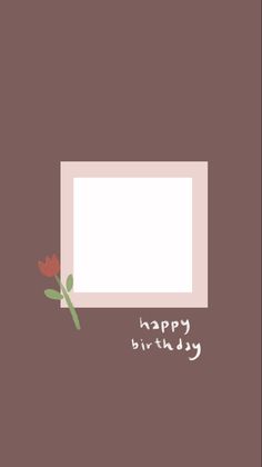 a happy birthday card with a red rose