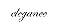 the word elegance written in black ink