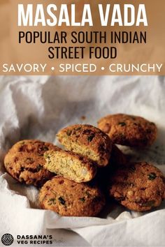 Dal Vada also known as Parippu Vada or Chana Dal Vada or Masala Vada are savory, spiced, crunchy fritters that are a popular street food in South India. Gluten-free and vegan. Parippu Vada, Masala Vada, Lentil Recipes Easy, Indian Meal