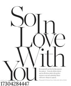 a poster with the words,'soln love with you'in black and white