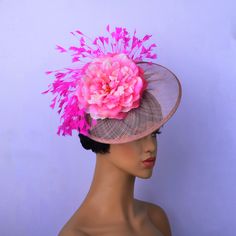 Hello!Welcome to our shop of 365daysCreations product information: Season: All Season Gender:Female Occasion:Party,Wedding,Melbourne cup,Kentucky Derby Material: Feather,Sinamay,silk flower With 1.2cm satin headband at the back Color:blush pink,fuchsia Sinamay Hat Fascinator For Royal Ascot, Royal Ascot Feathered Fascinator Hat, Feathered Fascinator For Races, Feather Fascinator For Royal Ascot, Feathered Mini Hats For Kentucky Derby, Feathered Mini Hats For Church And Royal Ascot, Royal Ascot Sinamay Mini Hats For Races, Sinamay Mini Hats For Royal Ascot Races, Royal Ascot Handmade Flowers Fascinator Hat