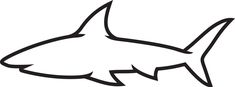 a black and white drawing of a shark