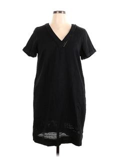 Next Casual Dress Size: 18 Black Dresses - used. 55% LINEN, 45% VISCOSE, Shift, V-Neck, Midi/Calf Length, Short sleeves | Next Casual Dress - Shift: Black Dresses - Used - Size 18 Cotton Shift Dress With V-neck, Black Short Sleeve V-neck Dress For Spring, Black V-neck Dress With Short Sleeves For Spring, Cotton V-neck Shift Midi Dress, Casual Black V-neck Dress For Daywear, Spring Black V-neck Daywear Dress, Black V-neck Dress For Spring Daywear, Next Dresses, Black Casual Dress