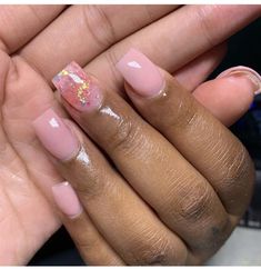 Acrylic Full Set Gel Polish, Short Gel Overlay, Nails Acrylic Short Square, Pink Nails Square, Gel Overlay Nails, Acrylic Full Set, Baby Pink Nails Acrylic, Short Pink Nails, Overlay Nails