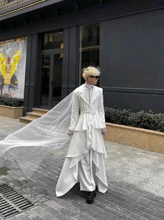 Aesthetic Dress Men, Conceptual Fashion Men, Male Lace Outfit, Flowy Male Outfit, Ethereal Aesthetic Fashion Men, Mens Feminine Fashion, Angelcore Outfits Male, Angelic Outfits Male, White Male Outfit