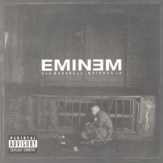 emiem album cover with man sitting on window sill