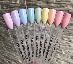 Pastel Color Nails, Gel Colors, Spring Nail Colors, Gel Nail Colors, Polish Colors, Gel Polish Colors, Easter Nails, Pastel Nails, Creamy Texture