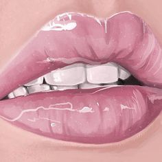 an image of a woman's lips with pink lipstick on the bottom and bottom