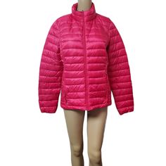 Designed with a cozy fill and a stand collar, 32 Degrees' packable puffer coat keeps you warm in the cold weather. Shell, lining and pocket bag: nylon; fill: down/feathers/polyesterStand collar; front zipper closureTwo pockets at frontLined; Machine washableImported Pink Quilted Puffer Jacket For Cold Weather, Pink Coat Puffer, Pink Puffer Outerwear For Outdoor, Pink Puffer Jacket With Pockets For Outdoor, Pink Long Sleeve Puffer Jacket With Padded Collar, A Stand, Pocket Bag, Puffer Coat, Lightweight Jacket