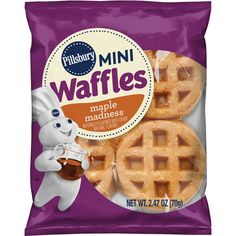 a bag of waffles with an image of a bunny