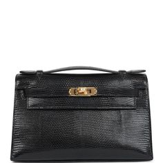 This Kelly Pochette is in Black shiny Varanus Niloticus Lizard with gold hardware, tonal stitching, front flap with two straps, toggle closure and single flat handle.The interior is lined with Black swift and has an open wall pocket.Collection: UOrigin: FranceCondition: New and never worn (plastic on hardware)Accompanied by: Hermes box, Hermes dustbag, felt, carebook, CITESMeasurements: 8.5" width x 5" height x 2.5" depth; 1" top handle Black Mini Kelly, Black Hermes Kelly Bag, Hermes Kelly Pochette Crocodile, Hermes Kelly Pochette, Kelly Pochette, Hermes Kelly Pocket Compact Wallet, Hermes Black Small With Shiny Cocrodile, Hermes Birkin 25, Open Wall