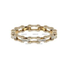 "Moissanite Bicycle Chain Bracelet, Solid 925 Sterling Silver Bracelet, Gold Plating Bracelet, Gift Item For Birthday Silver Diamond Bracelet ★ Product Details : * Gemstone : Moissanite * Moissanite Quality - FG VVS * Stone Shape : Round Brilliant Cut * TCW : 3.80ct Approx. * Length : 7.5\" ● Metal  : Sterling Silver & Yellow Gold Plated ●  Ring size can be choose from the selection box. Larger and smaller sizes are available as well. Priced upon request. ★ This jewelry can also be made with rea Silver Diamond Bracelet, Bicycle Chain, Wedding Jewelry Bracelets, Wedding Bracelets, Moissanite Jewelry, Gold Plated Rings, Wedding Bracelet, Sterling Silver Bracelet, Bracelet Gold