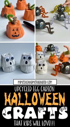 halloween crafts that kids will love using egg cartons and paper machs to make their own decorations