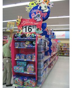 a person is shopping in a toy store