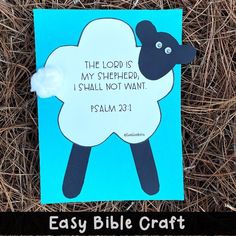 a paper cut out of a sheep with the words, the lord is my shepherd i shall not want