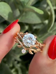 caption:1.50ct. Round Diamond 14k Rose Gold paired with Adelixa wedding band Nature Inspired Ring, Split Shank Solitaire Engagement Ring, Email Sequence, Enagement Rings, Nature Story, Simple Wedding Bands, Nature Inspired Engagement Ring, Nature Inspired Wedding, Ring Inspo