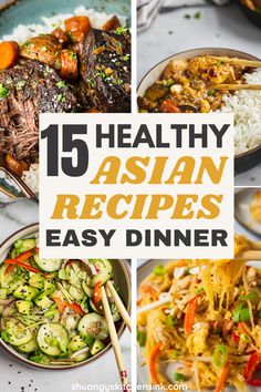 A collection of Healthy asian recipes that are easy to make and family friendly. Healthy Chinese Dinner Recipes, Easy Healthy Chinese Food Recipes, Healthy Asian Lunch Recipes, Healthy Easy Asian Recipes, Easy Healthy Dinner Asian, Healthy Homemade Chinese Food, Healthy High Protein Asian Meals, Dash Diet Asian Recipes, At Home Asian Recipes