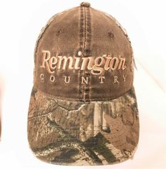 Remington Country Mossy Oak Break-Up Infinity Camo Distressed Adjustable Cap Hat New W/Tags. Condition is "New With Tags." Shipped with USPS First-Class Mail. Outdoor Distressed Visor Hat, Rustic Outdoor Hat, Rustic Outdoor Cap, Brown Distressed Hats For Outdoor, Country Style Distressed Hat, Country Style Cotton Cap Hat, Break Up, Mossy Oak, Caps Hats